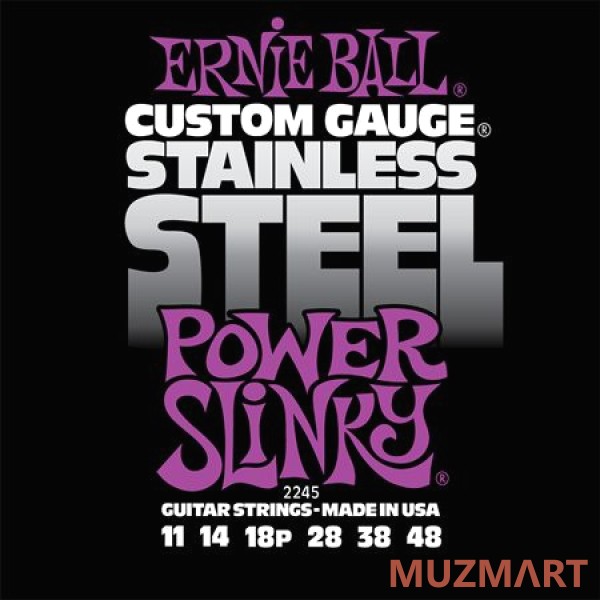 Ernie Ball 2245 Струны для электрогитары Stainless Steel Power Slink