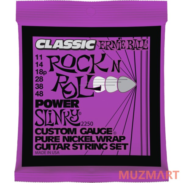 Ernie Ball P02250 Pure Nickel Power Slinky Струны для электрогитары 11-48