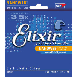 Elixir 12302 NanoWeb BARITONE Струны для электрогитары