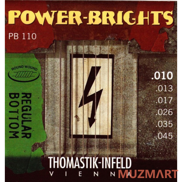 Thomastik PB110 Power-Brights Regular Bottom Комплект струн для электрогитары