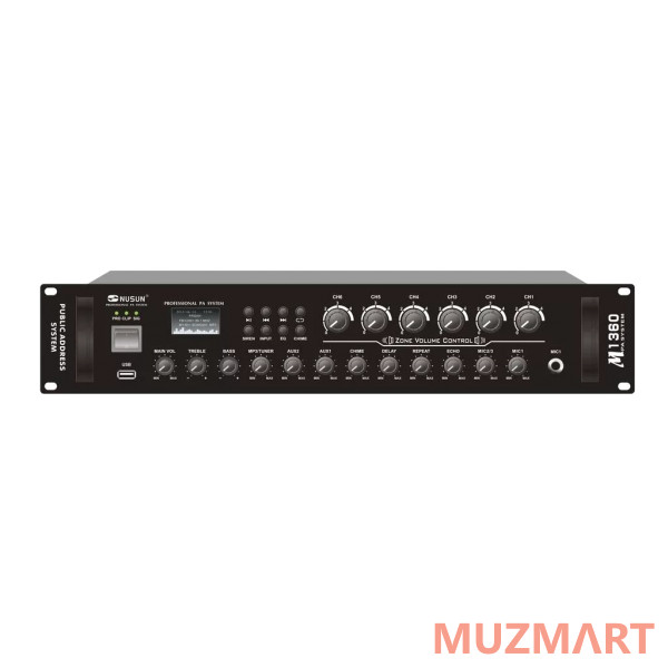 Nusun M-1360 Трансляционный микшер-усилитель с MP3/FM