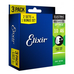 Elixir 16552 OPTIWEB LIGHT 3-PACK Струны для электрогитары