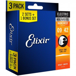 Elixir 16540 Electric NANOWEB Super Light Струны для электрогитары