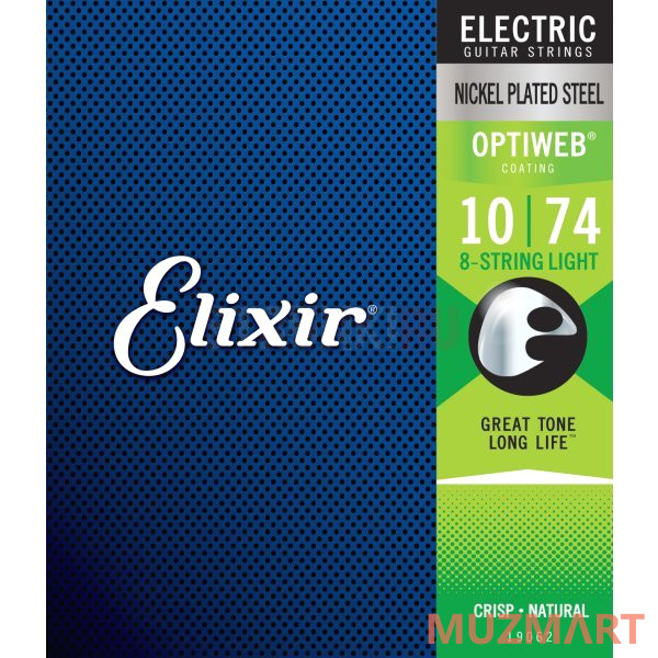 Elixir 19062 Optiweb Light Струны для 8-ми струнной электрогитары