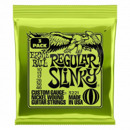 Ernie Ball 3221 Струны для электрогитары, набор из 3х комплектов