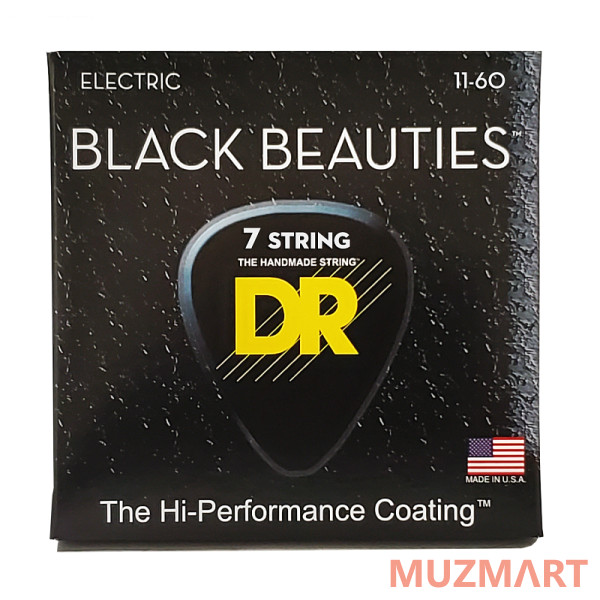 DR BKE7-11 BLACK BEAUTIES Струны для 7-струнной электрогитары