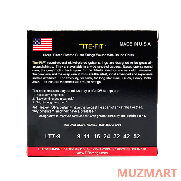 DR LT7-9 TITE-FIT Струны для 7-струнной электрогитары