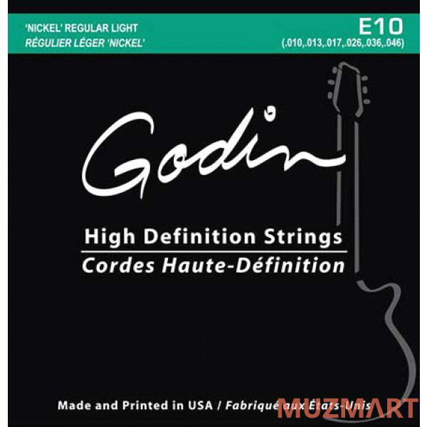 Godin 008964 E-10 Комплект струн для электрогитары 10-46 Regular Light