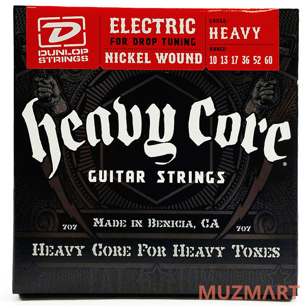 Dunlop DHCN1060-6 Heavy Core Комплект струн для электрогитары 10-60