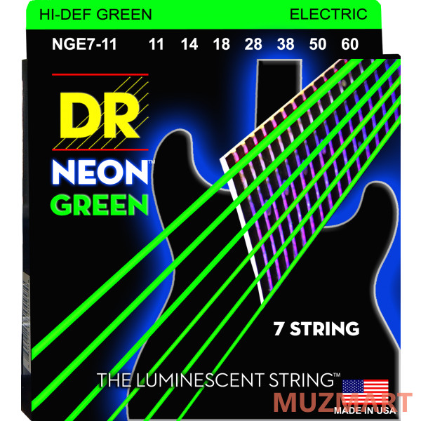 DR NGE7-11 HIGH-DEF NEON Струны для 7-струнной электрогитары