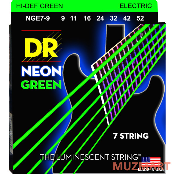 DR NGE7-9 HIGH-DEF NEON Струны для 7-струнной электрогитары