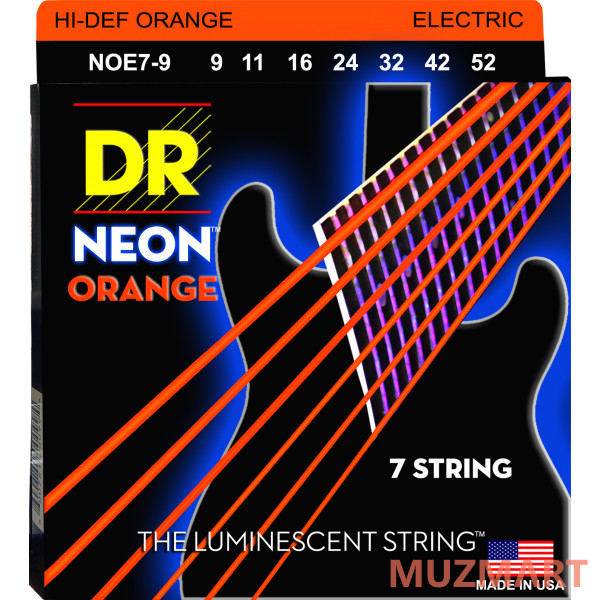 DR NOE7-9 HIGH-DEF NEON Струны для 7-струнной электрогитары