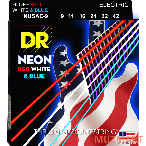 DR NUSAE-9 HIGH-DEF NEON Струны для электрогитары