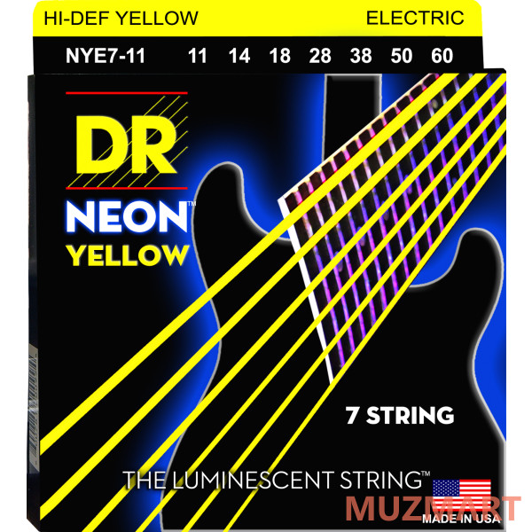 DR NYE7-11 HI-DEF NEON Струны для 7-струнной электрогитары