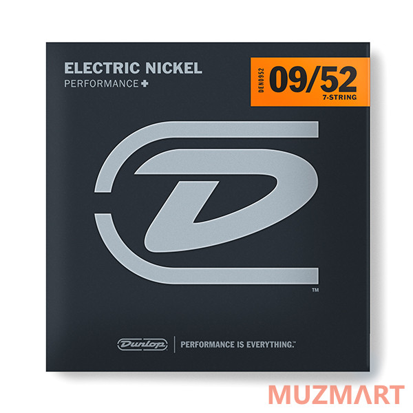 Dunlop DEN0952 Комплект струн для 7-струнной электрогитары, никелированные, 9-52