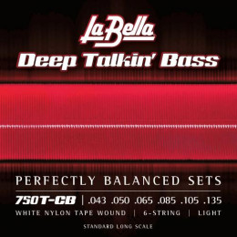 La Bella 750T-CB Комплект струн для 6-струнной бас-гитары с белым нейлоном 043-135T