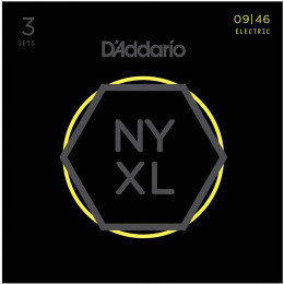D'Addario NYXL0946-3P Cтруны для электрогитары, никелированные, Regular Light, 09-46, 3 комплекта