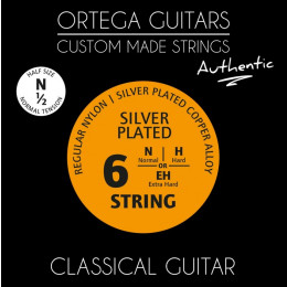 Ortega NYA12N Authentic Комплект струн для классической гитары 1/2, посеребренная медь