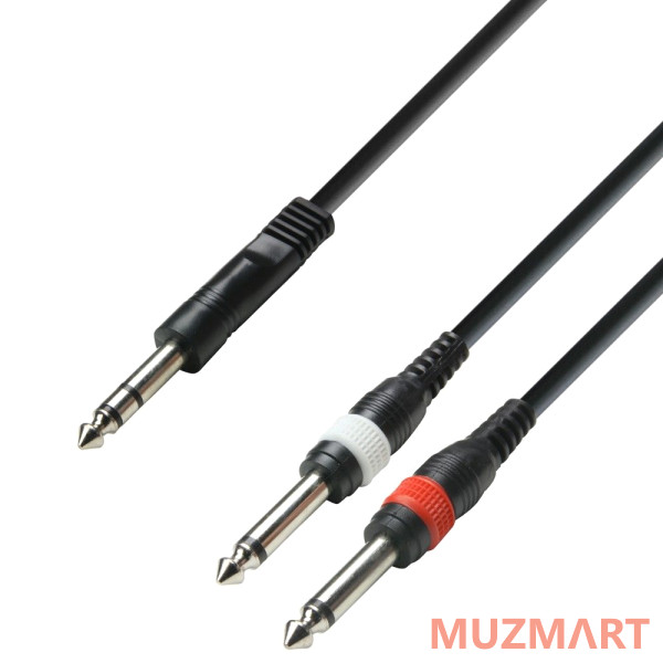 Adam Hall K3 YVPP 0300 Аудиокабель 6,3 Jack stereo-2 x 6,3 Jack mono
