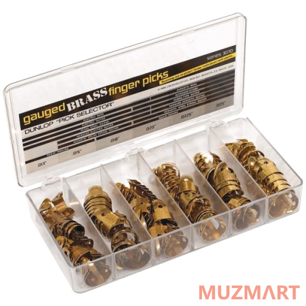 Dunlop 3070 Brass Fingerpick Display Медиаторы на пальцы "когти", 120 шт