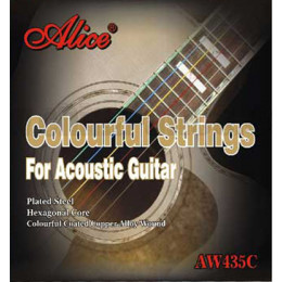 Alice AW435С-SL Комплект струн для акустической гитары, цветные