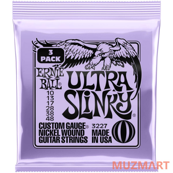 Ernie Ball 3227 Nickel Slinky Ultra 3 Pack 10-48 Струны для электрогитары, 3 комплекта