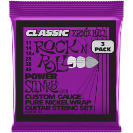 Ernie Ball 3250 Pure Classic RnR Slinky Power 3 Pack 11-48 Струны для электрогитары, 3 комплекта