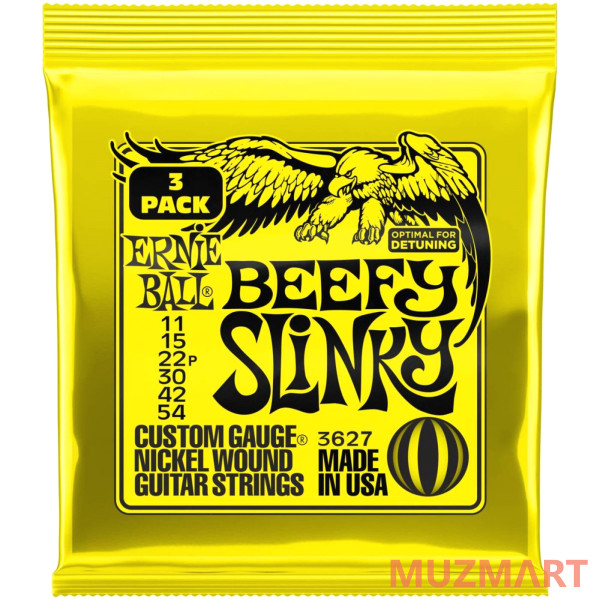 Ernie Ball 3627 Nickel Slinky Beefy 3 Pack 11-54 Струны для электрогитары, 3 комплекта