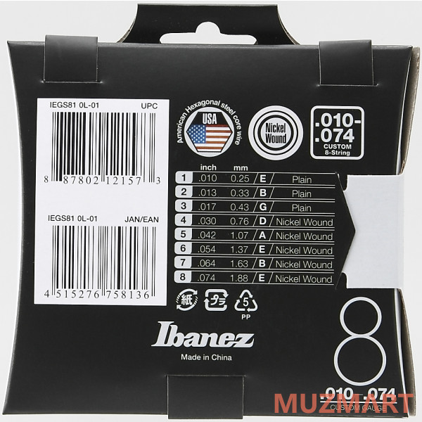 Ibanez IEGS81 Струны для электрогитары