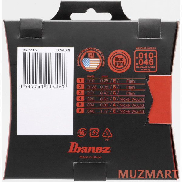 Ibanez IEGS61BT Струны для электрогитары