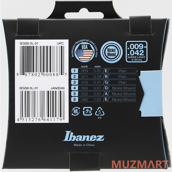 Ibanez IEGS6 Струны для электрогитары
