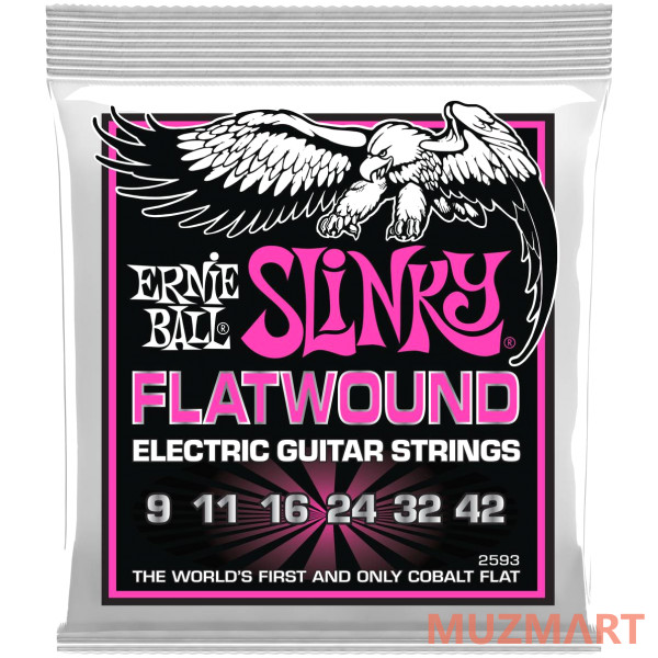 Ernie Ball 2593 Slinky Flatwound Super 9-42 Струны для электрогитары 9-42