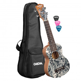 Cascha HH-2601 Art Series Укулеле сопрано, с чехлом
