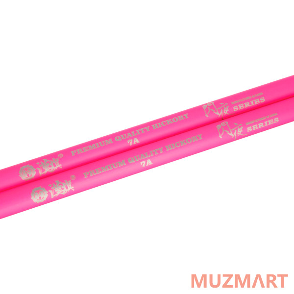 HUN 10101003010 Fluorescent Series 7A Барабанные палочки, розовые, орех гикори