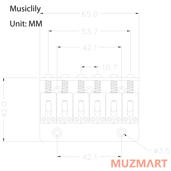 Musiclily M207BK Бридж для электрогитары, черный