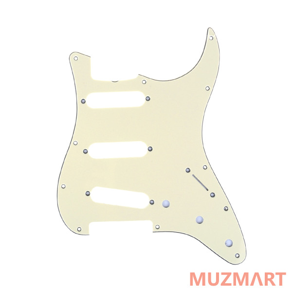 Musiclily MX1388CM Защитная накладка гитары Fender Stratocaster SSS, 3 слоя, кремовая
