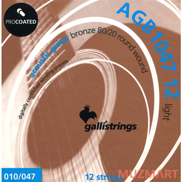 Galli Strings AGB1047-12 струны для 12-струнной акустической гитары