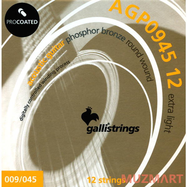 Galli Strings AGP0945-12 струны для 12-струнной акустической гитары