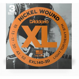 D'Addario EXL140-3D Струны для электрогитары, 3 комплекта в упаковке