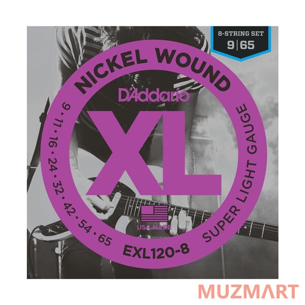 D'Addario EXL120-8 Струны для 8-ми струнной электрогитары