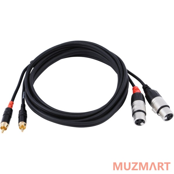 Cordial Cfu 3 FC Кабель RCA/XLR female, 3,0 м, черный
