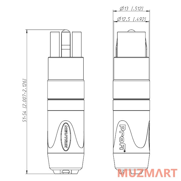 Neutrik NF2C-B/2 Кабельный разъем RCA male, пара