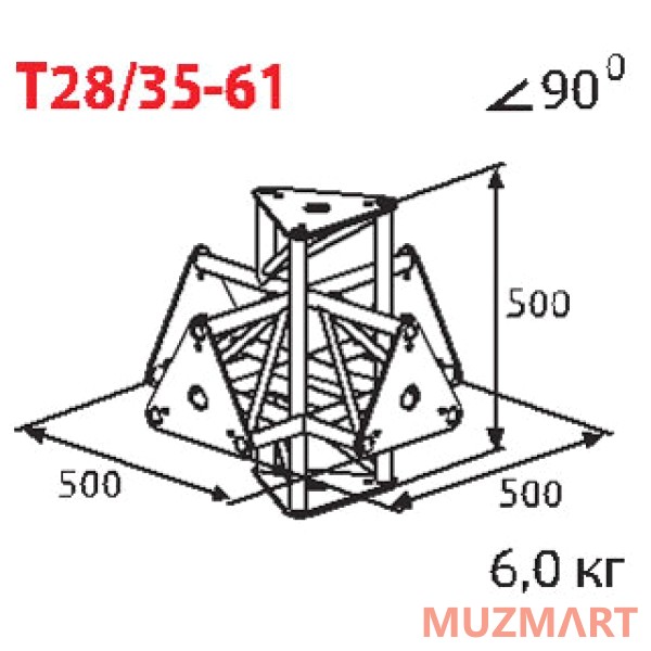 Imlight T28/35-61 Стыковочный узел для 6-ти ферм под 90 градусов