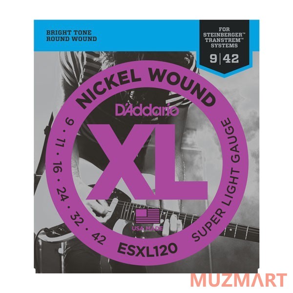 D'Addario ESXL120 Super Light 9-42 Струны для безголовой электрогитары