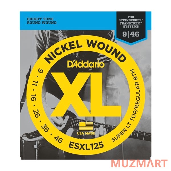 D'Addario ESXL125 Super Light 9-46 Струны для безголовой электрогитары