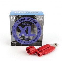 D'Addario EXL115-10PWIND Струны для электрогитары (набор из 10-ти комплектов) + вертушка для струн в подарок!