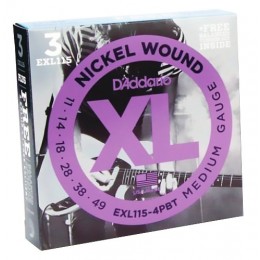 D'Addario EXL115-4BT Струны для электрогитары + EXL115BT в подарок!