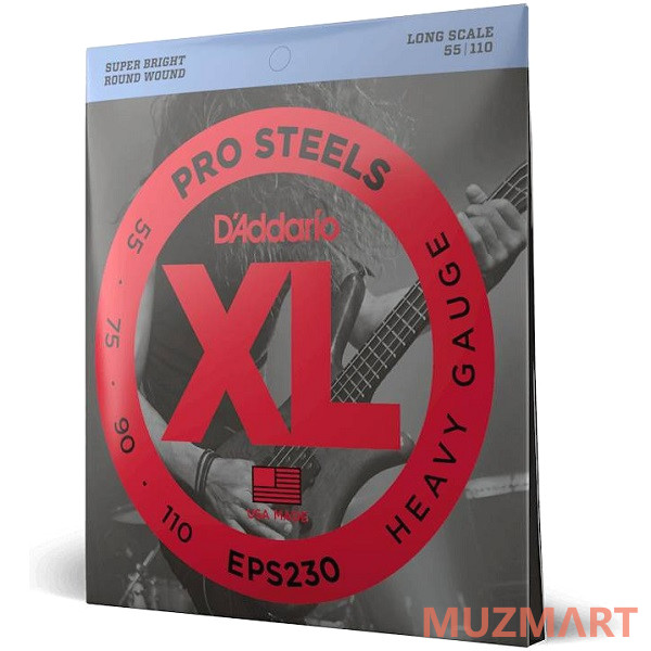 D'Addario EPS230 PROSTEELS BASS HEAVY 55-110 Струны для бас-гитары