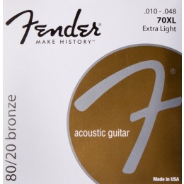 Fender STRINGS NEW ACOUSTIC 70XL 80/20 BRNZ BALL END 10-48 Струны для акустической гитары