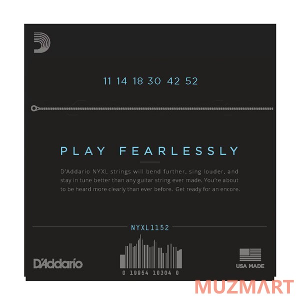 D'Addario NYXL1152 Medium Top/Heavy Bottom Струны для электрогитары, 11-52